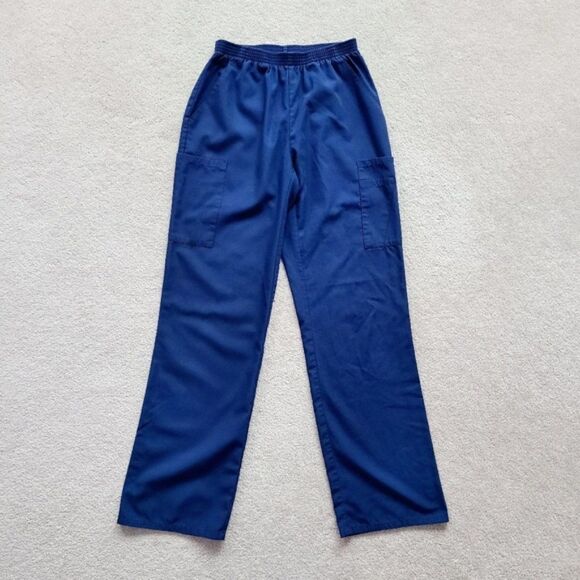 Scrubstar Women Blue Pull On Cargo Scrub Pants XS - Picture 2 of 15